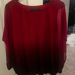 Sara Michelle Red Glitzy Blouse
